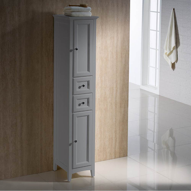 Fresca Bath Fresca Oxford Gray Tall Bathroom Linen Cabinet