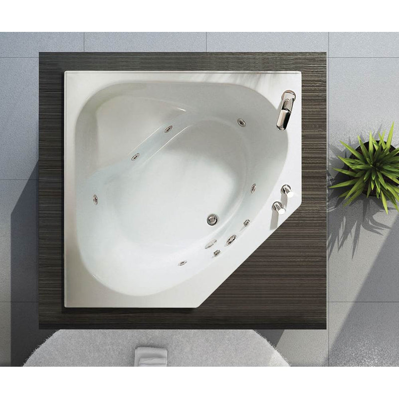 Maax Tandem 5454 Acrylic Corner Center Drain Combined Whirlpool & Aeroeffect Bathtub