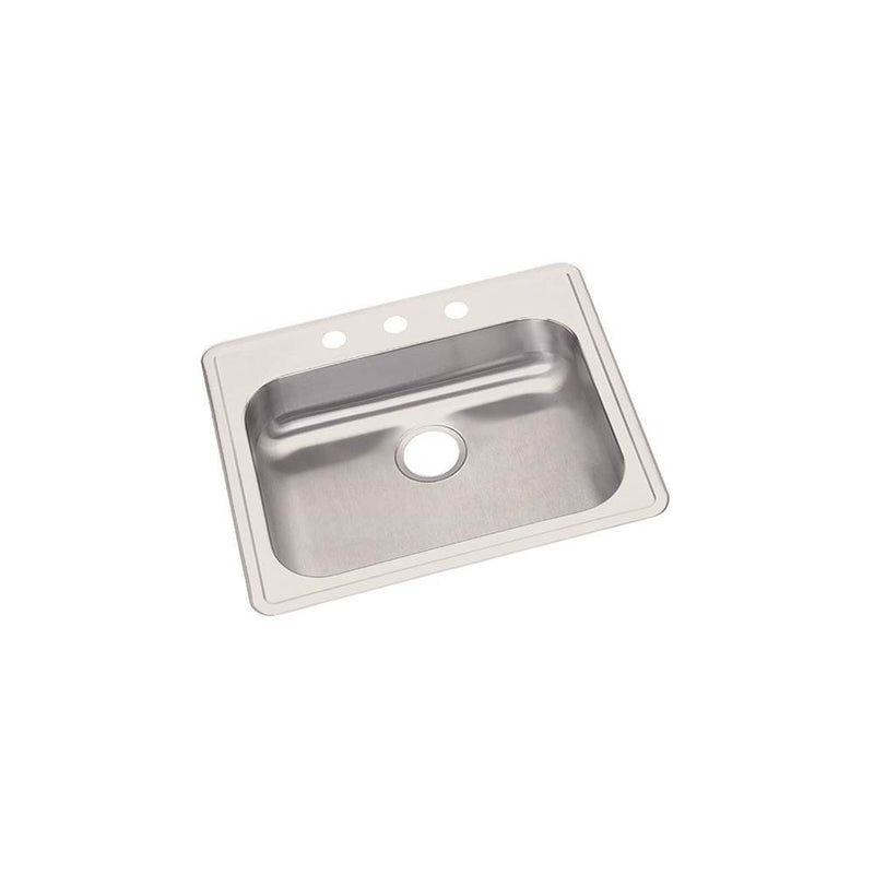 Elkay Dayton Stainless Steel 25'' x 22'' x 5-3/8'', 1-Hole Single Bowl Drop-in Sink