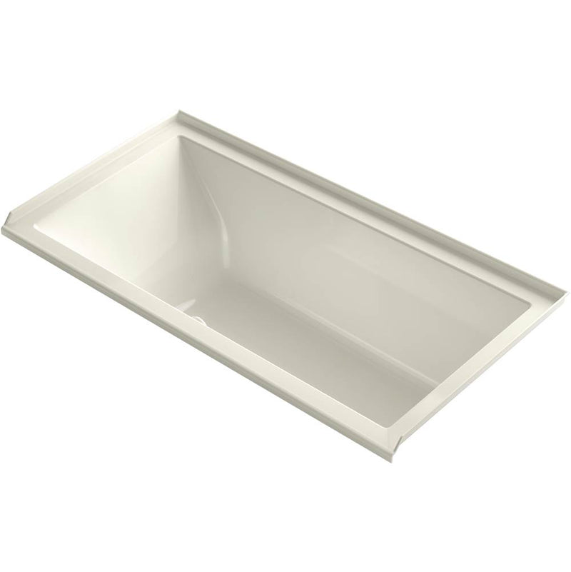 Kohler Underscore® Rectangle 60'' x 30'' Heated BubbleMassage™ air bath with Bask®, right drain