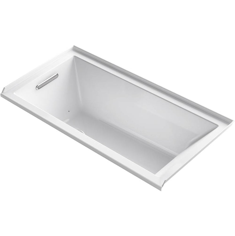 Kohler Underscore® Rectangle 60'' x 30'' Heated BubbleMassage™ air bath with Bask®, left drain