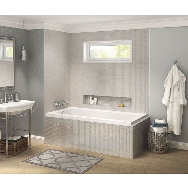 Maax Pose 7242 IF Acrylic Corner Left Right-Hand Drain Combined Whirlpool & Aeroeffect Bathtub