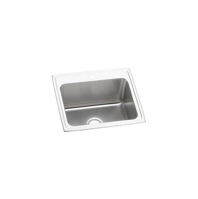 Elkay Lustertone Classic Stainless Steel 25'' x 22'' x 12-1/8'', 4-Hole Single Bowl Drop-in Sink