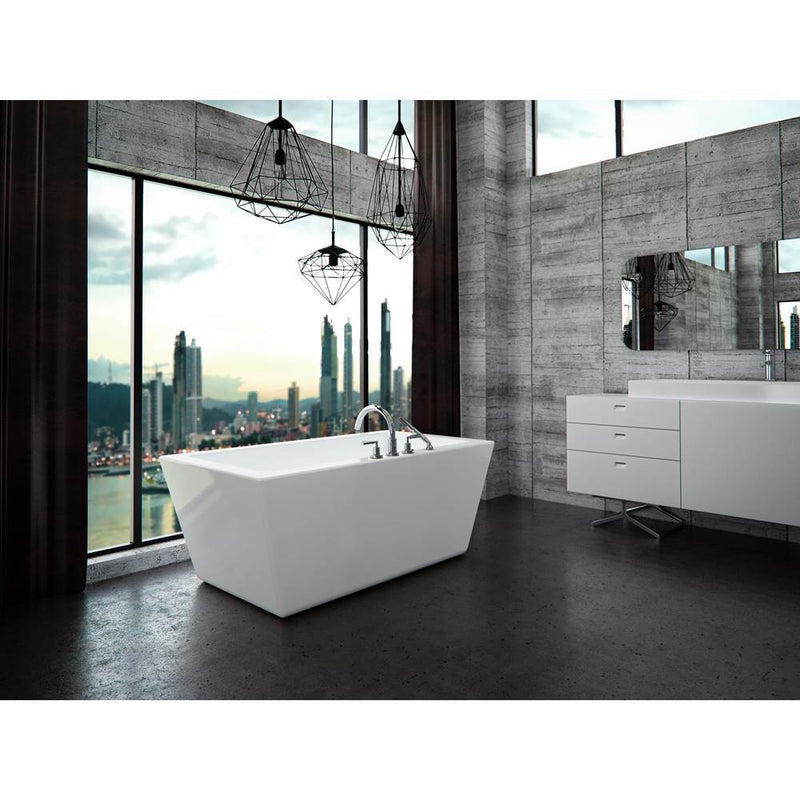 Neptune Rouge Freestanding One Piece AMAZE 32x66, Rectangle, Rouge-Air, Chrome Drain