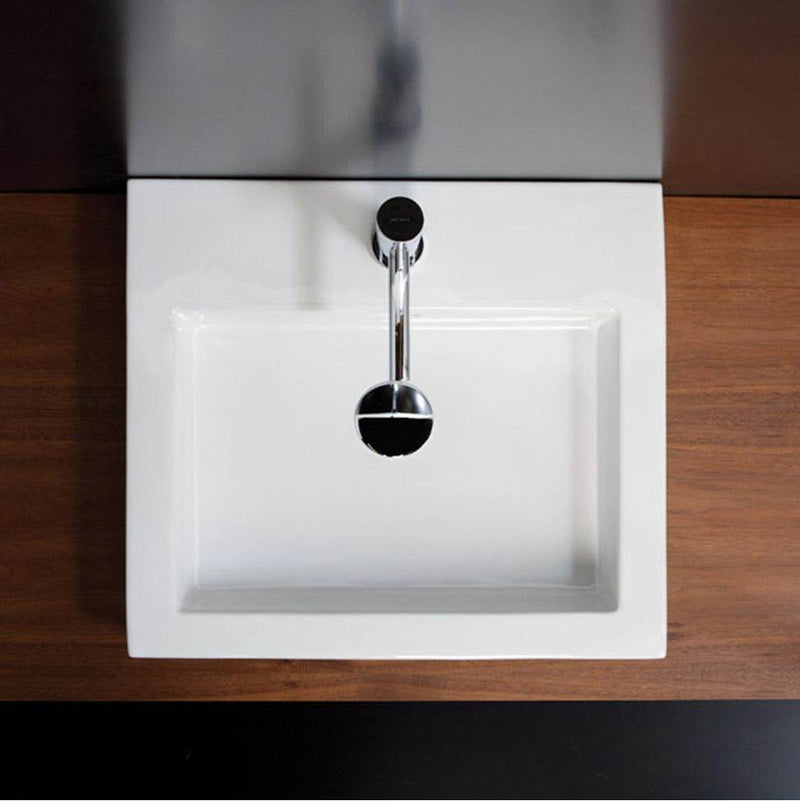 Lacava Vessel porcelain Bathroom Sink with an overflow