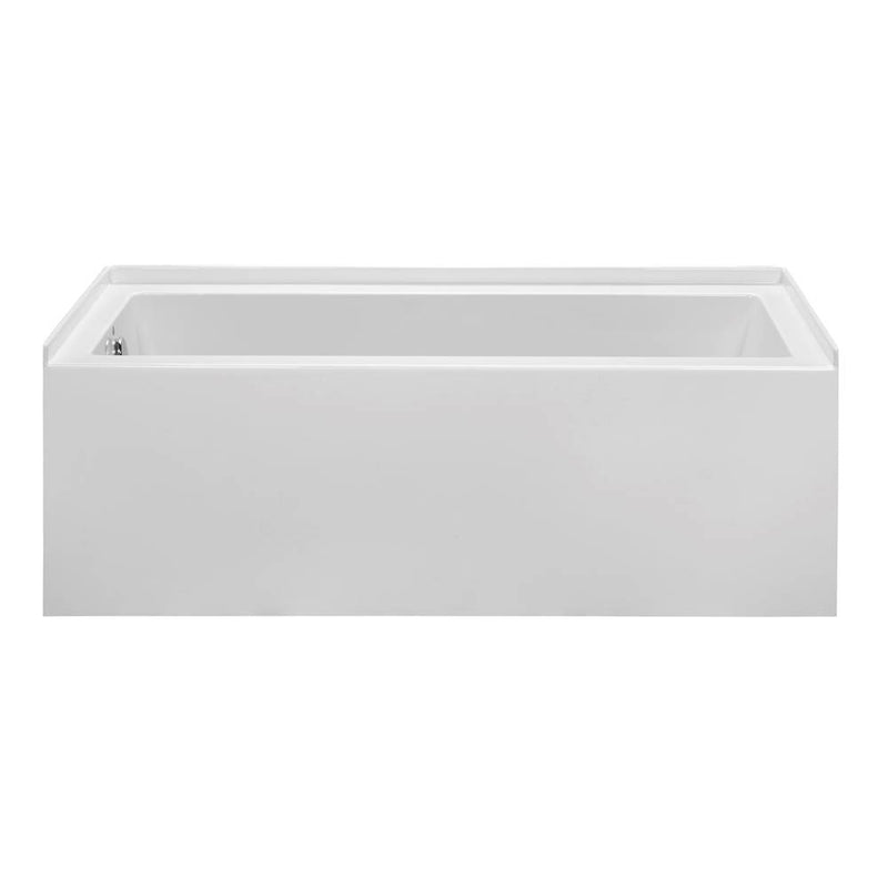 MTI Basics 60X30 Biscuit Left Hand Drain Above Floor Rough In Integral Skirted Whirlpool W/ Integral Tile Flange-Basics