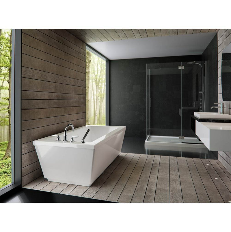 Neptune Rouge Freestanding Two Pieces MUNICH 34x66, with Chrome Drain and Removable Overflow cover