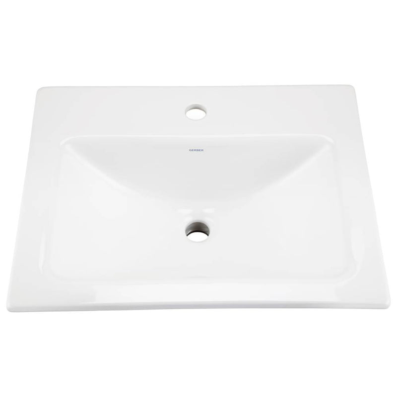 Gerber Plumbing Wicker Park Countertop Lavatory 20-7/8''X17-3/4'' Rectangle With U-Shaped Basin - Low-Profile - Single Hole