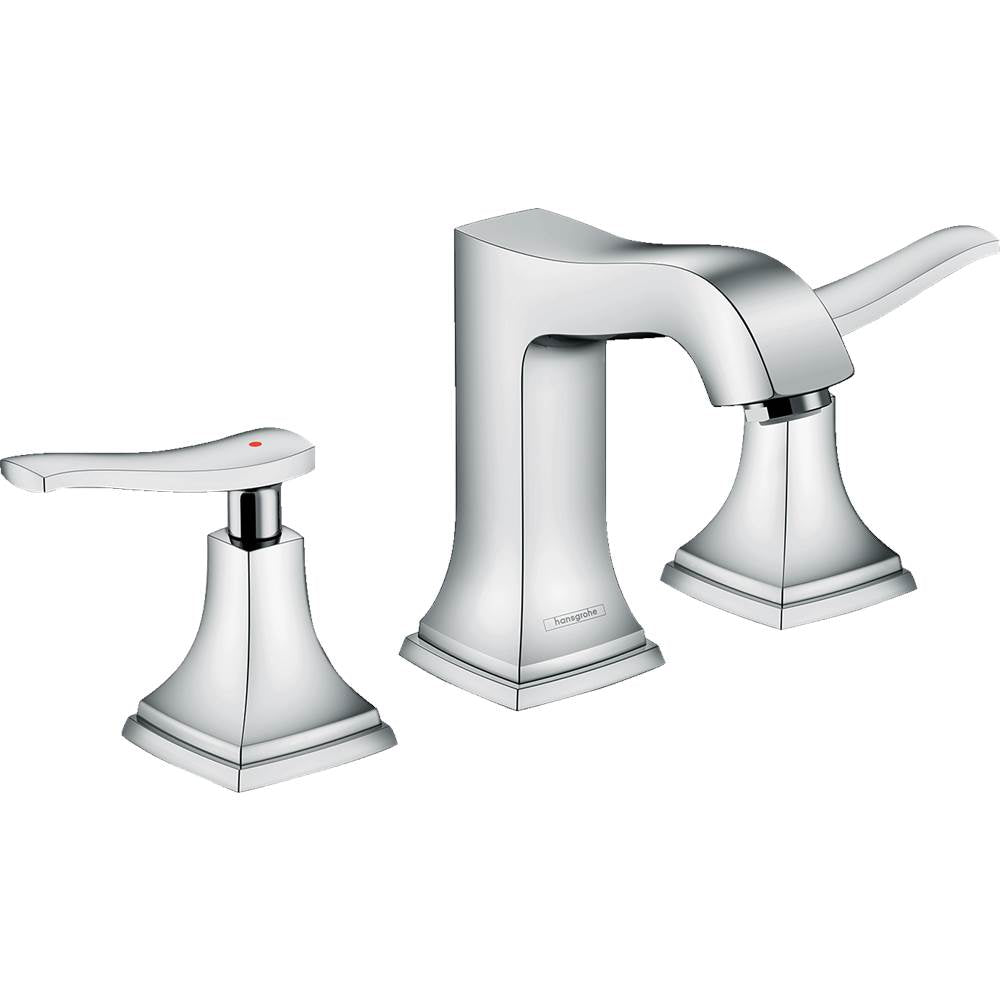 Hansgrohe Metropol Classic Widespread Faucet 110 with Lever Handles and Pop-Up Drain, 1.2 GPM