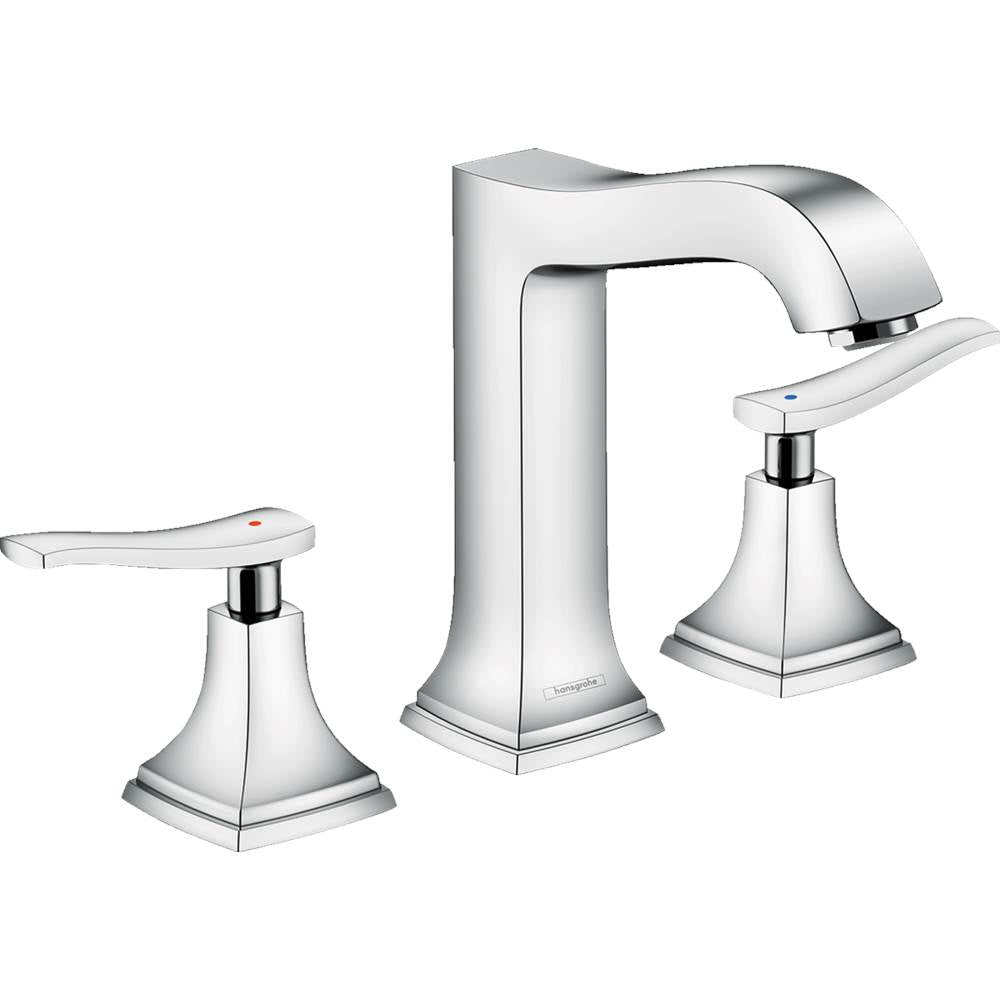 Hansgrohe Metropol Classic Widespread Faucet 160 with Lever Handles and Pop-Up Drain, 1.2 GPM