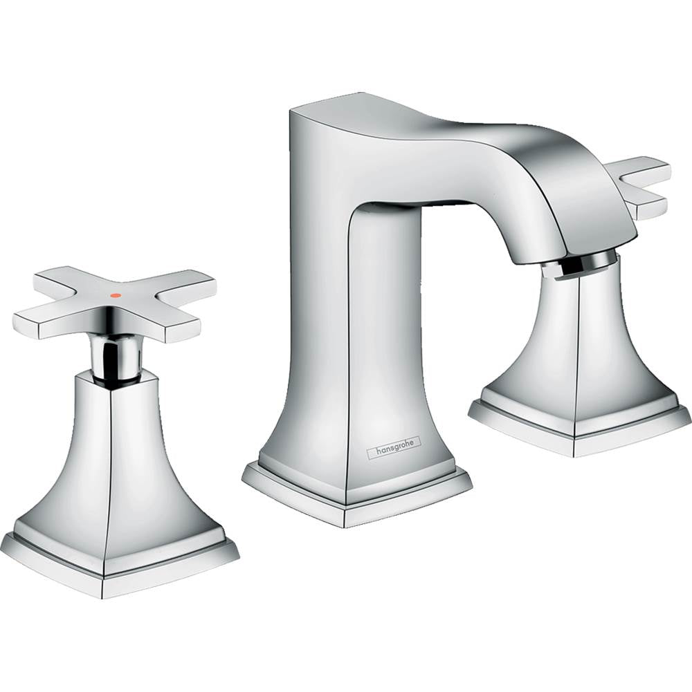 Hansgrohe Metropol Classic Widespread Faucet 110 with Cross Handles and Pop-Up Drain, 1.2 GPM