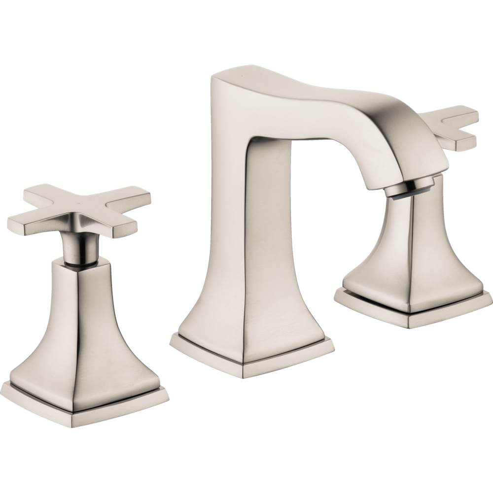 Hansgrohe Metropol Classic Widespread Faucet 110 with Cross Handles and Pop-Up Drain, 1.2 GPM