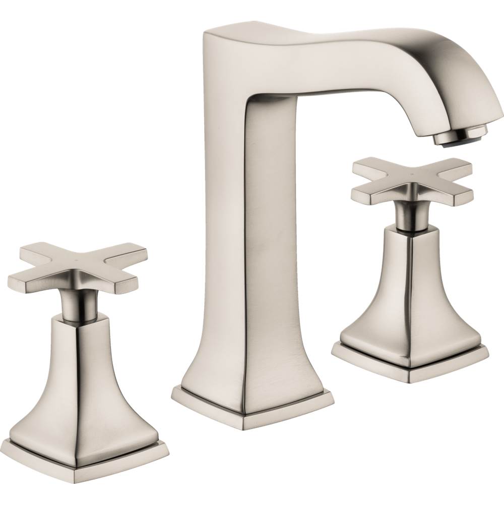 Hansgrohe Metropol Classic Widespread Faucet 160 with Cross Handles and Pop-Up Drain, 1.2 GPM