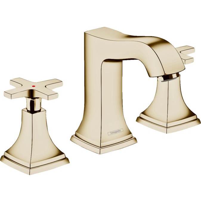 Hansgrohe Metropol Classic Widespread Faucet 110 with Cross Handles and Pop-Up Drain, 1.2 GPM