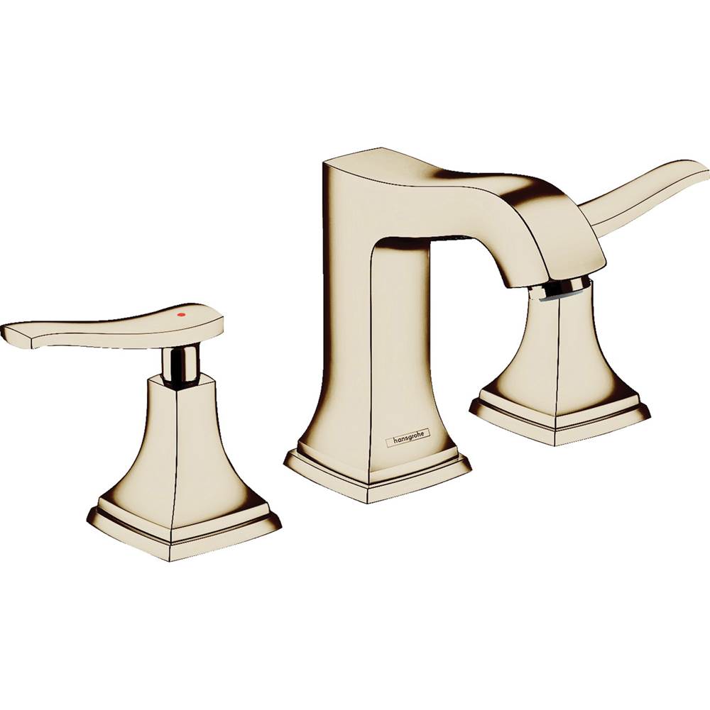 Hansgrohe Metropol Classic Widespread Faucet 110 with Lever Handles and Pop-Up Drain, 1.2 GPM