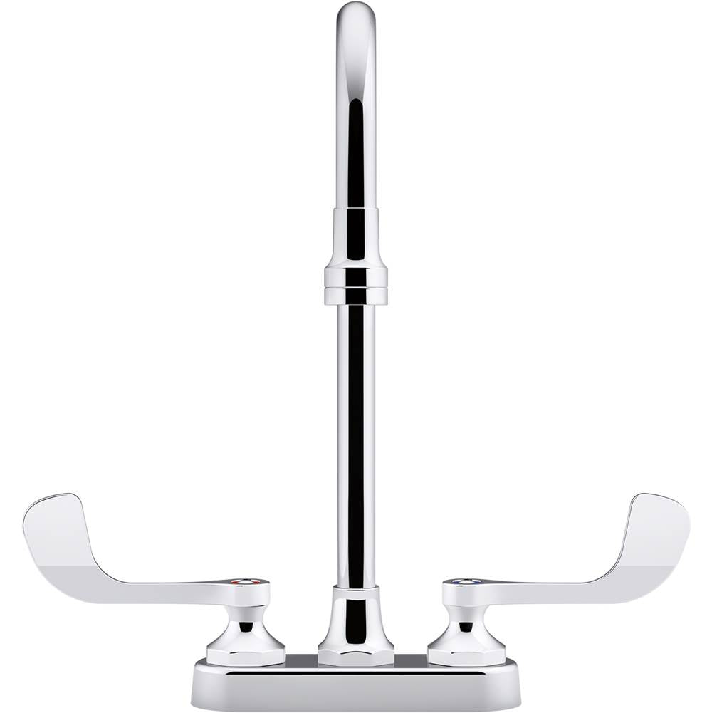 Kohler Triton® Bowe® 0.5 gpm centerset bathroom sink faucet with laminar flow, gooseneck spout and wristblade handles, drain not included