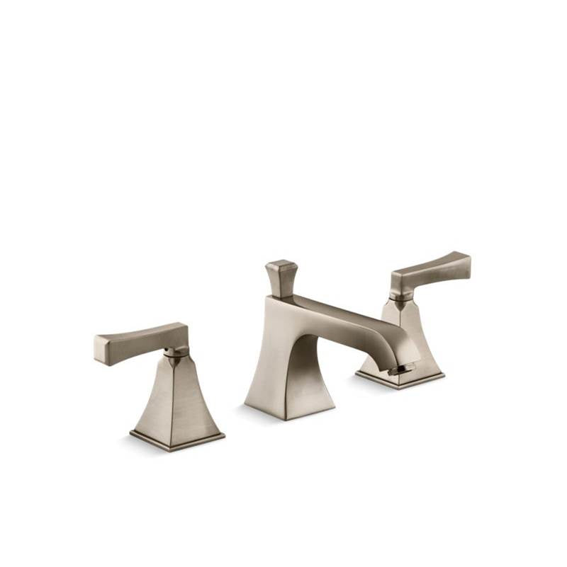 Kohler Memoirs® Stately Widespread bathroom sink faucet with Deco lever handles