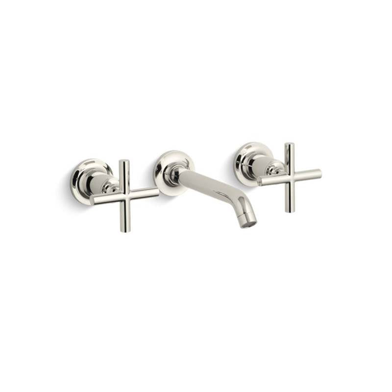Kohler Purist® Widespread wall-mount bathroom sink faucet trim with 6-1/4'' spout and cross handles, requires valve