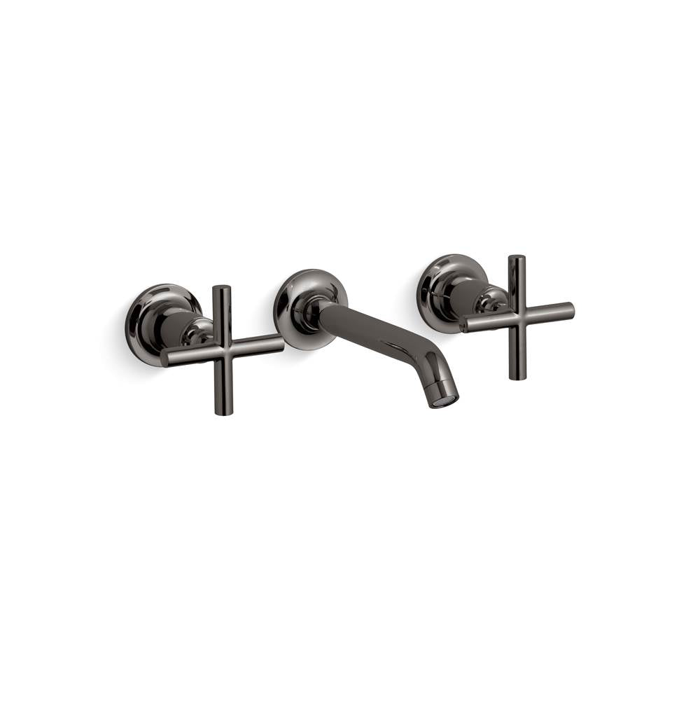 Kohler Purist® Widespread wall-mount bathroom sink faucet trim with 6-1/4'' spout and cross handles, requires valve