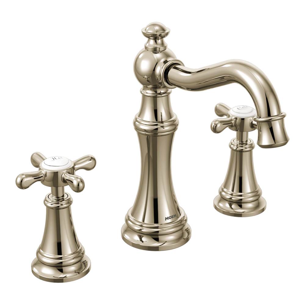 Moen Weymouth 8 in. Widespread 2-Handle High-Arc Bathroom Faucet Trim Kit in Chrome (Valve Sold Separately)