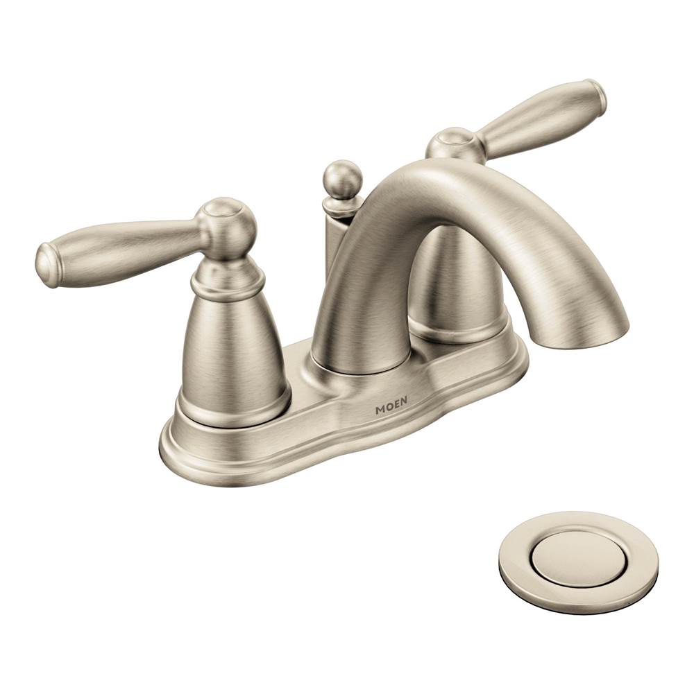 Moen Brantford Two-Handle Low-Arc Centerset Bathroom Faucet with Drain Assembly