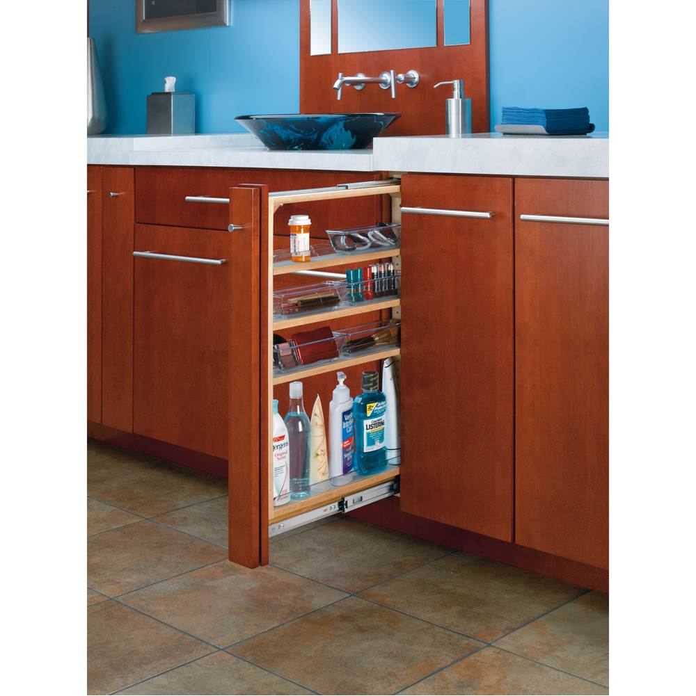 Rev-A-Shelf Wood Vanity Base Filler Pull Out Organizer for New Vanity Applications w/Soft Close