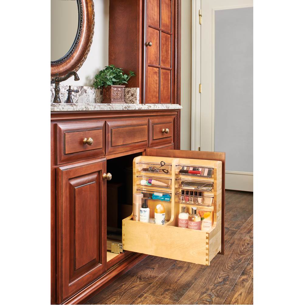 Rev-A-Shelf Wood Vanity Sink Pull Out Organizer w/Soft Close