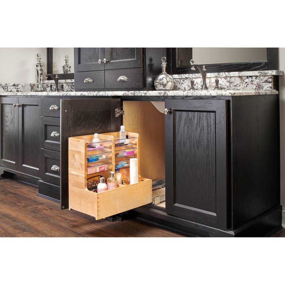 Rev-A-Shelf Wood Vanity Sink Pull Out Organizer w/Soft Close