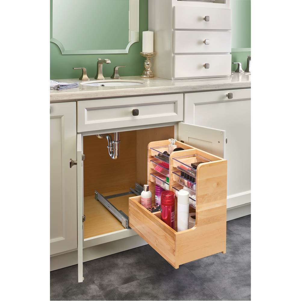 Rev-A-Shelf Wood Vanity Sink Pull Out Organizer w/Soft Close