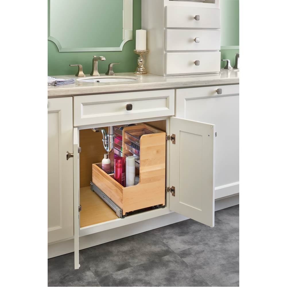 Rev-A-Shelf Wood Vanity Sink Pull Out Organizer w/Soft Close