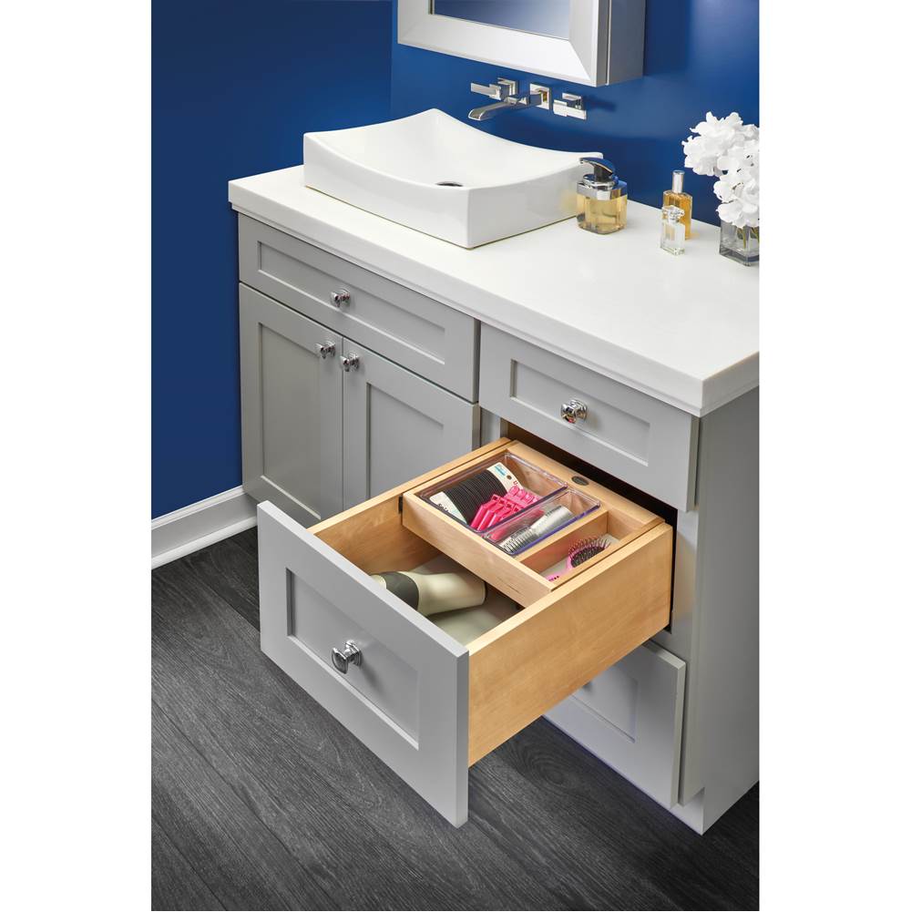 Rev-A-Shelf Wood Vanity Cabinet Replacement Half Tier Drawer System w/Soft Close