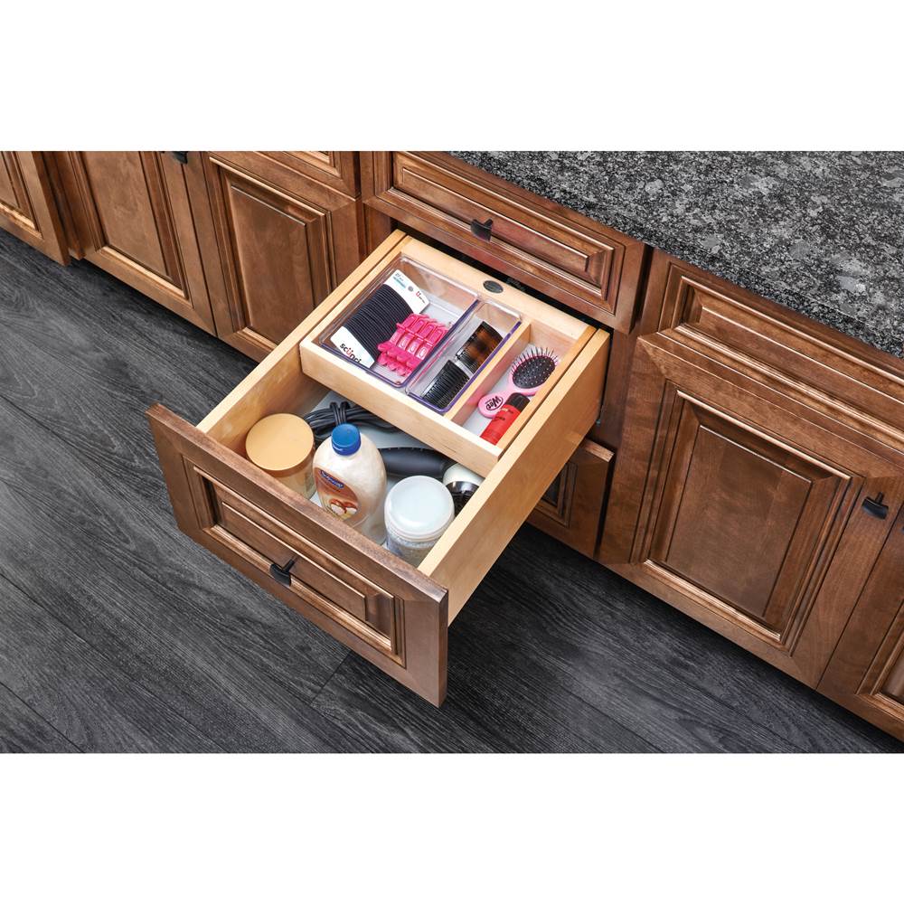 Rev-A-Shelf Wood Vanity Cabinet Replacement Half Tier Drawer System (No Slides)