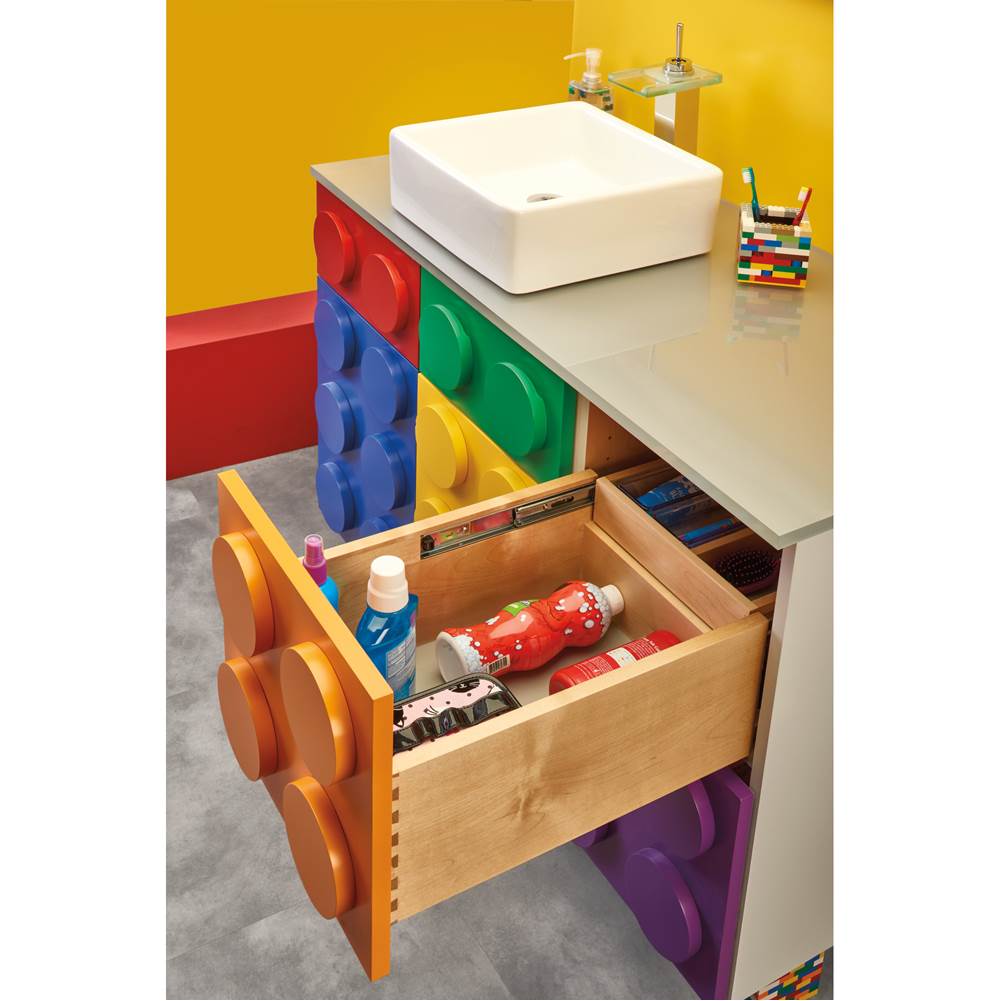 Rev-A-Shelf Wood Vanity Cabinet Replacement Half Tier Drawer System (No Slides)