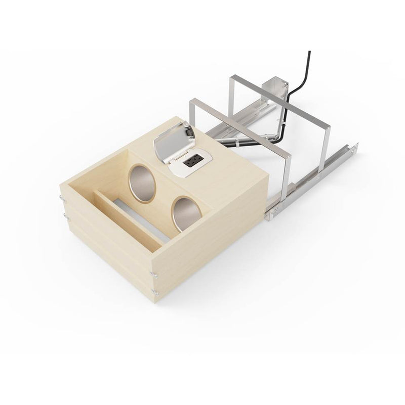 Rev-A-Shelf Wood Vanity Cabinet Pull Out Organizer w/Power Outlets and Soft Close