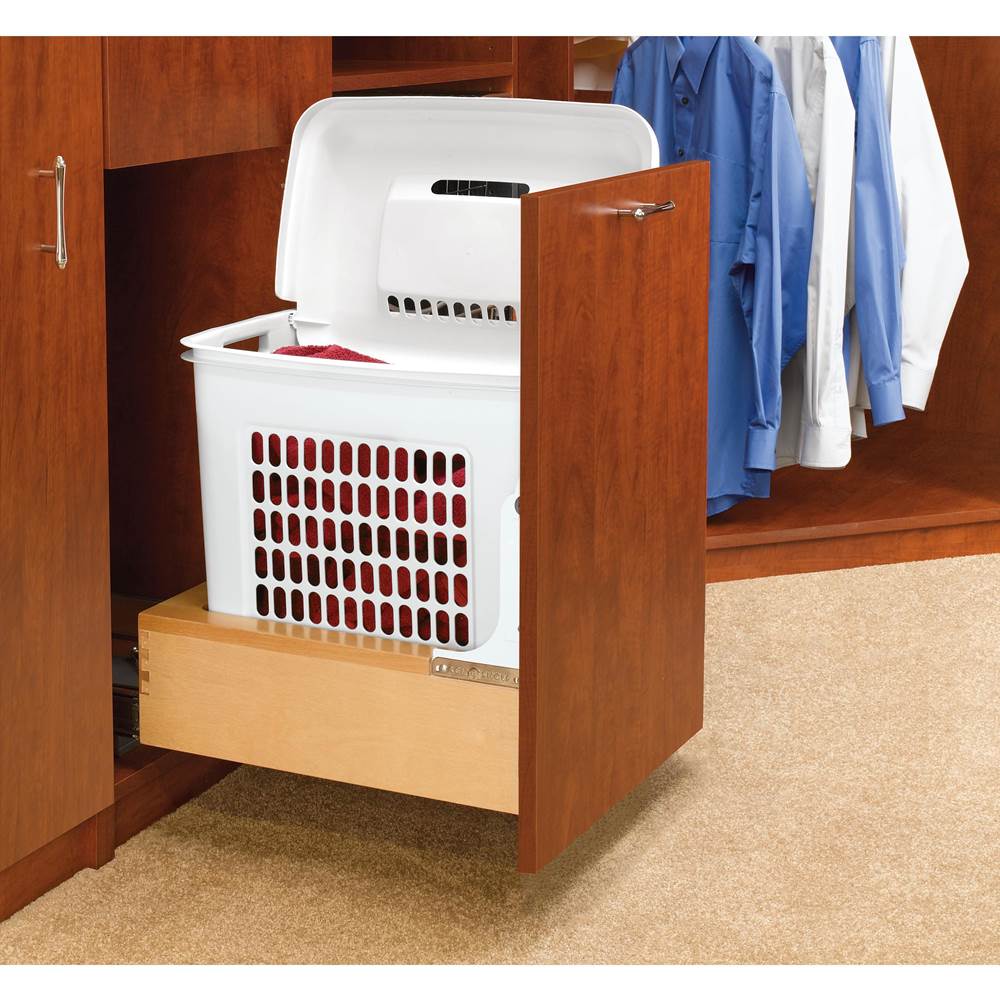 Rev-A-Shelf Wood Vanity Bottom Mount Hamper w/Soft Close/Open