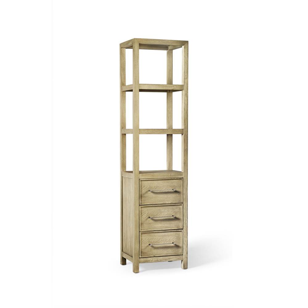 Robern Skaarsgard 20'' X 80'' X 16'' Linen Cabinet In Rustic Oak With Brushed Pewter Hardware