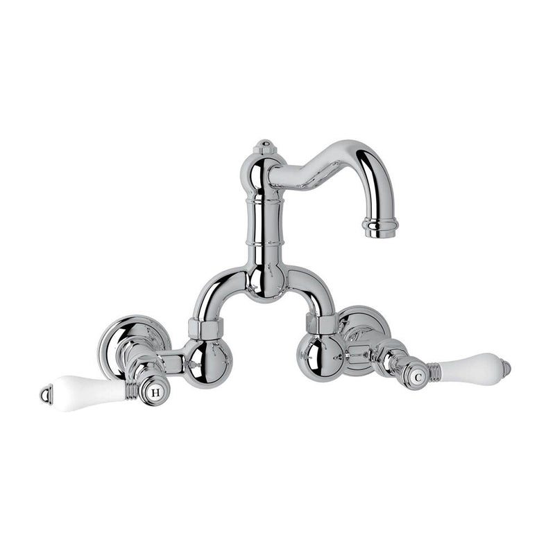 Rohl Acqui® Wall Mount Bridge Lavatory Faucet With Column Spout
