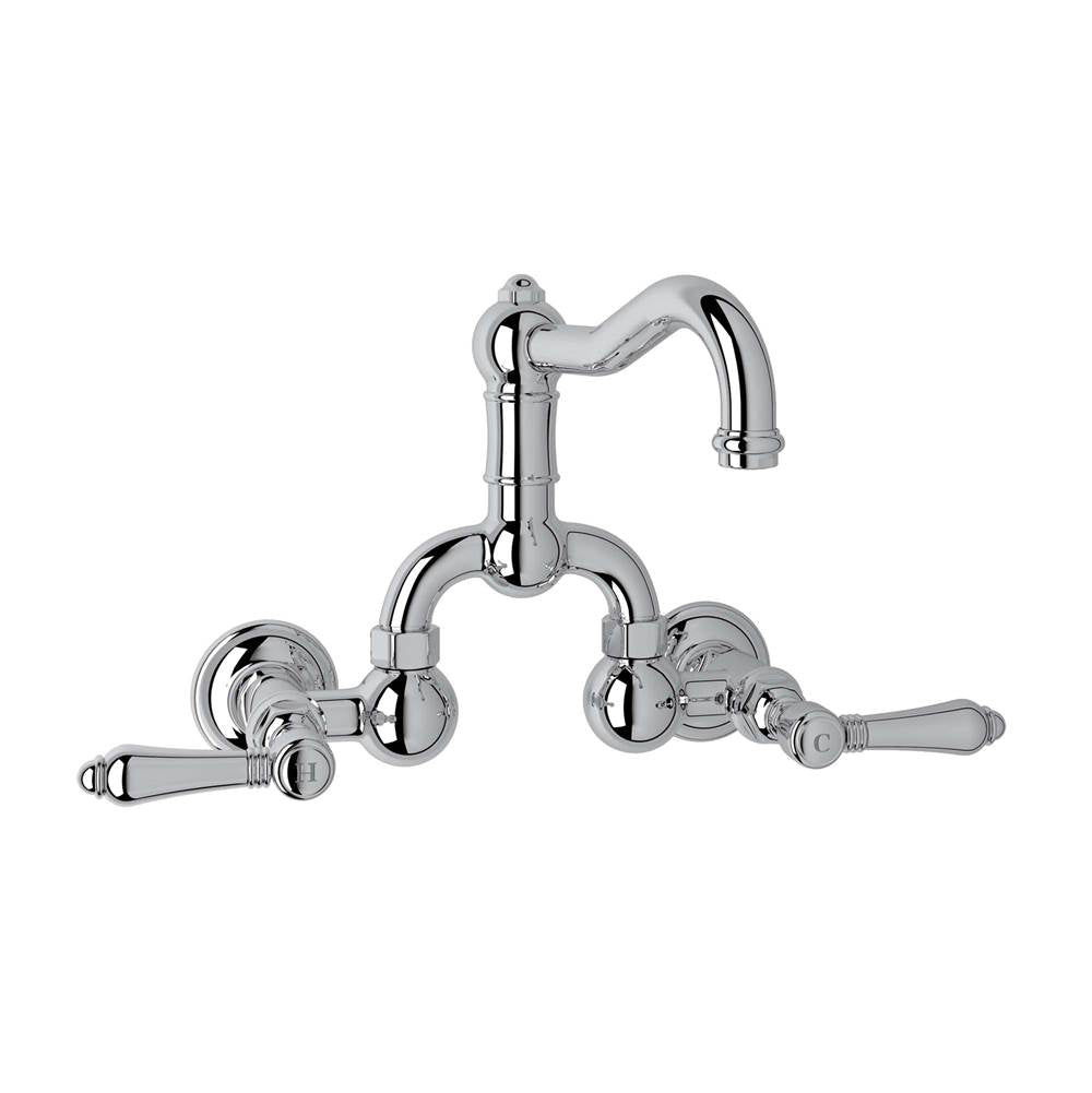 Rohl Acqui® Wall Mount Bridge Lavatory Faucet With Column Spout
