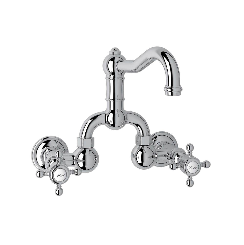 Rohl Acqui® Wall Mount Bridge Lavatory Faucet With Column Spout