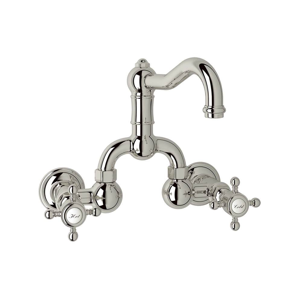Rohl Acqui® Wall Mount Bridge Lavatory Faucet With Column Spout