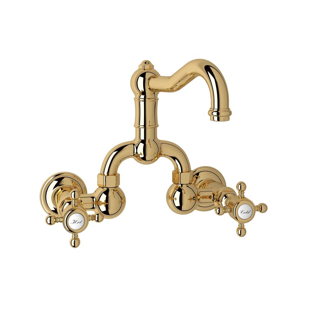 Rohl Acqui® Wall Mount Bridge Lavatory Faucet With Column Spout