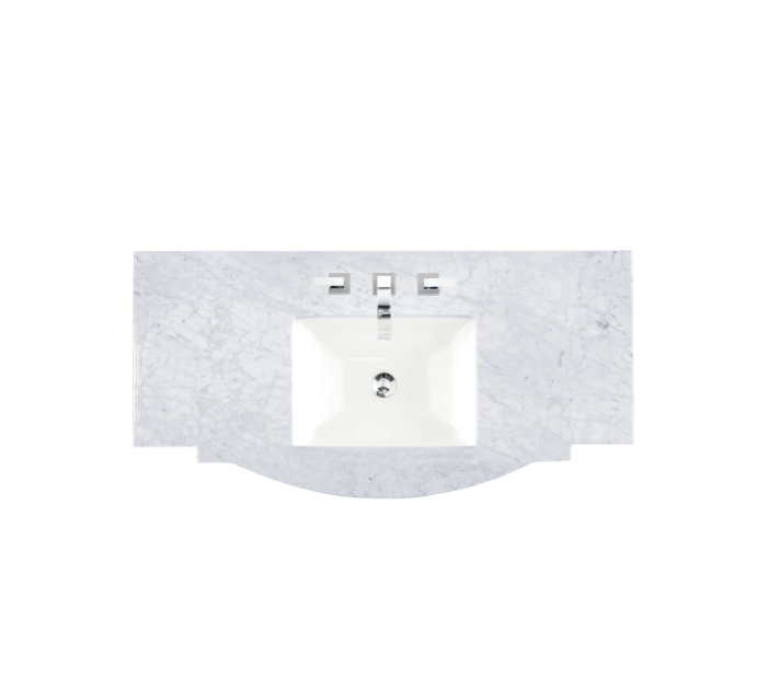 James Martin Vanities 46" Marble Vanity Top with 1 Undermount Porcelain Sink and 3 Faucet Holes