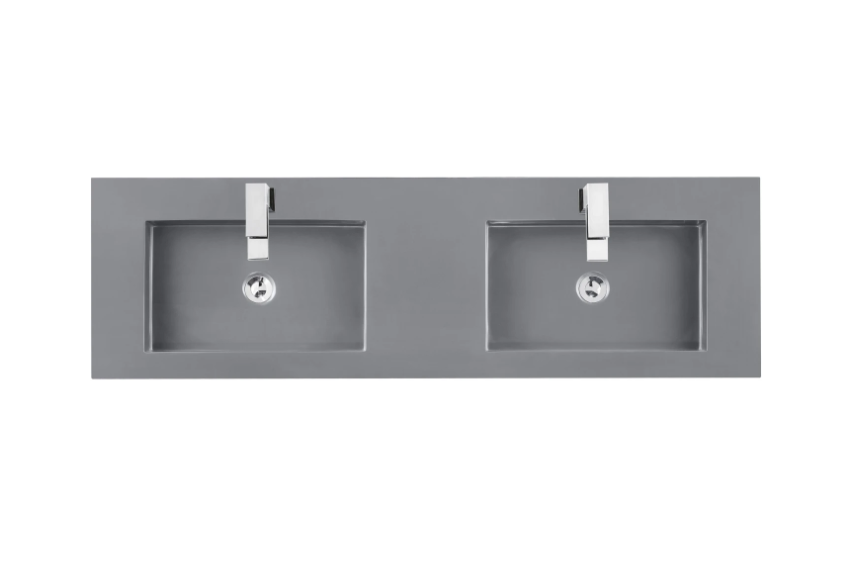 James Martin Vanities 59" Stone Composite Vanity Top with 2 Integrated Stone Composite Sinks and 1 Faucet Hole