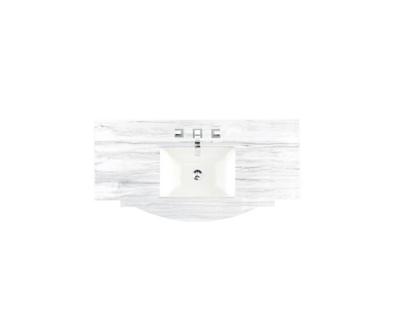 James Martin Vanities 46" Solid Surface Vanity Top with 1 Undermount Porcelain Sink and 3 Faucet Holes