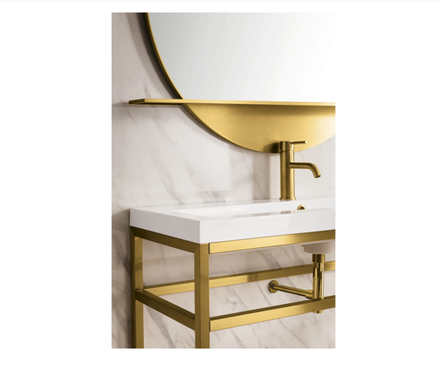 James Martin Vanities Boston 39-3/8" Rectangular Porcelain Console Bathroom Sink with Overflow and Single Faucet Hole