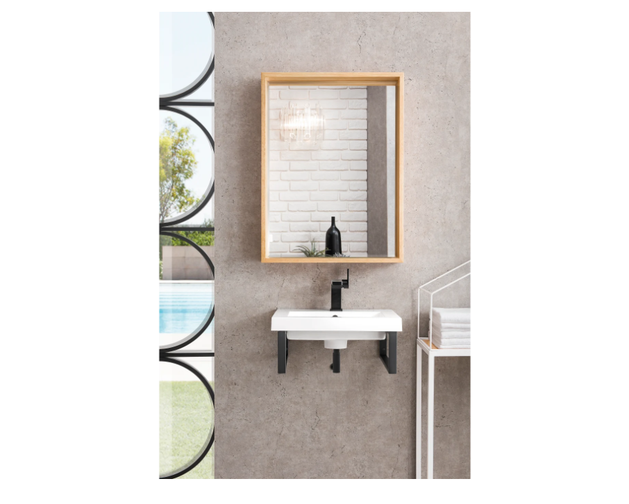 James Martin Vanities Boston 19-5/8" Rectangular Porcelain Console Bathroom Sink with Overflow and Single Faucet Hole