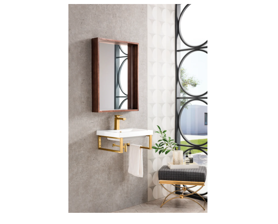 James Martin Vanities Boston 19-5/8" Rectangular Porcelain Console Bathroom Sink with Overflow and Single Faucet Hole