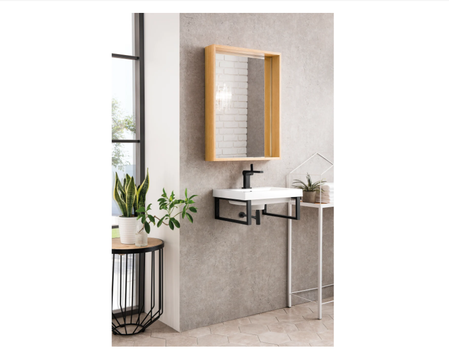 James Martin Vanities Boston 19-5/8" Rectangular Porcelain Console Bathroom Sink with Overflow and Single Faucet Hole