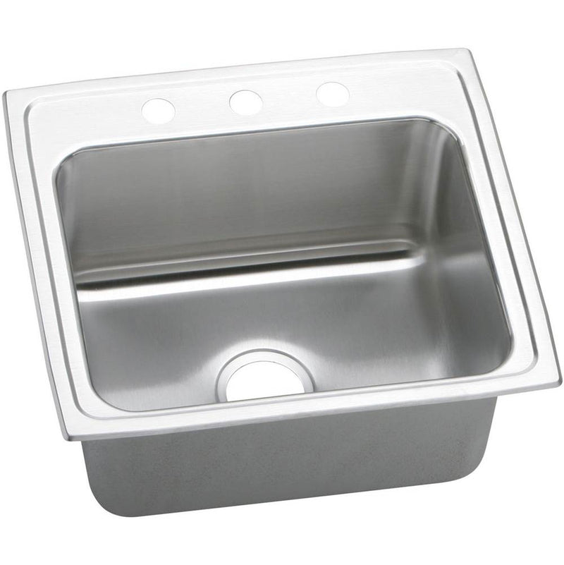 Elkay Lustertone Classic Stainless Steel 22'' x 19-1/2'' x 10-1/8'', Single Bowl Drop-in Sink with Quick-clip