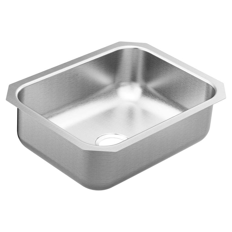 Moen 2000 Series 23.5-inch 20 Gauge Undermount Single Bowl Stainless Steel Kitchen or Bar Sink